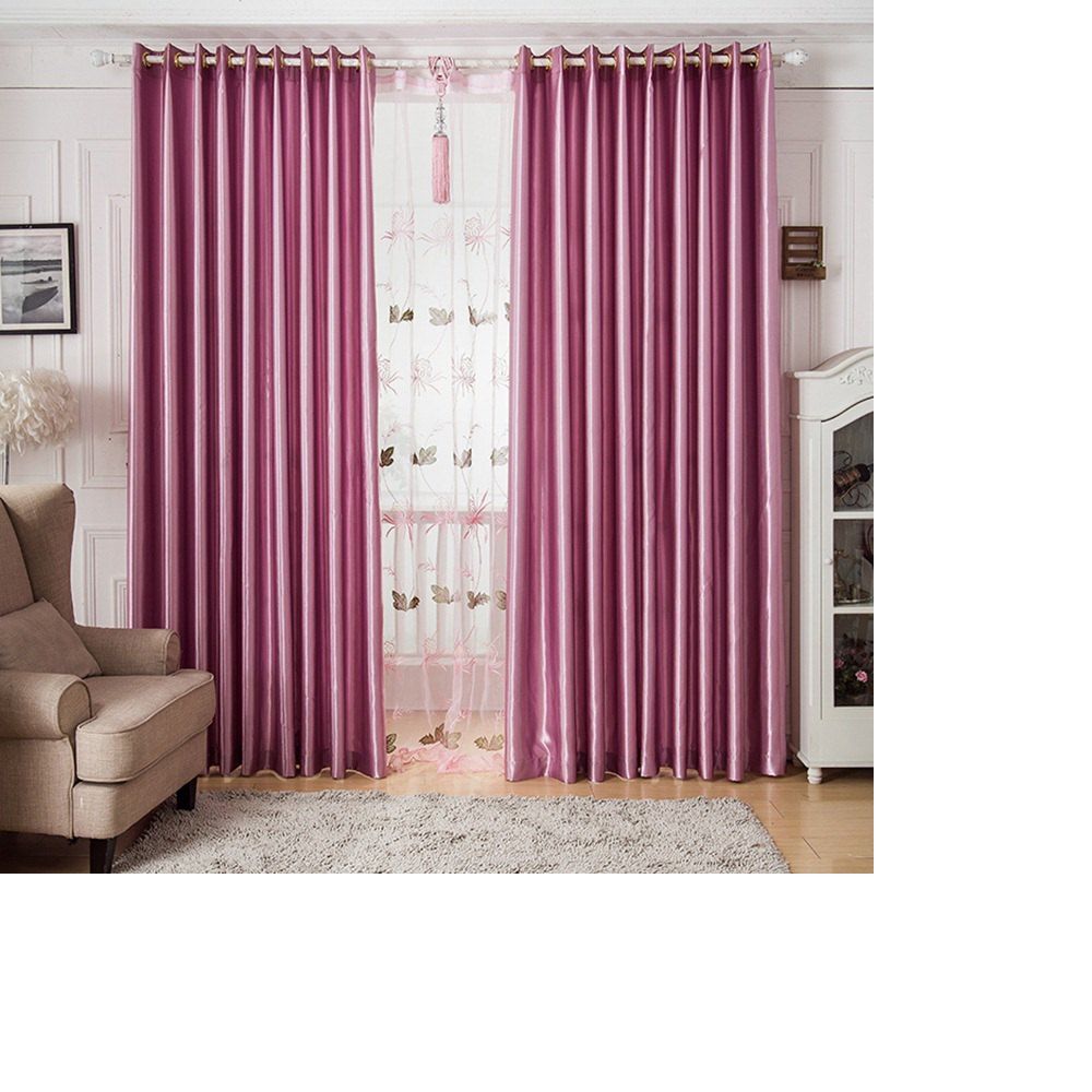 

Modern Simple Pure Color Engineering Lining Cloth Bedroom Living Room Lmitation Silk Shade, Purple