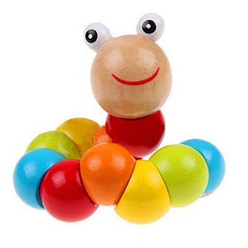 

Cute Kids Twist Caterpillars Wooden Creative Educational toy, Colormix