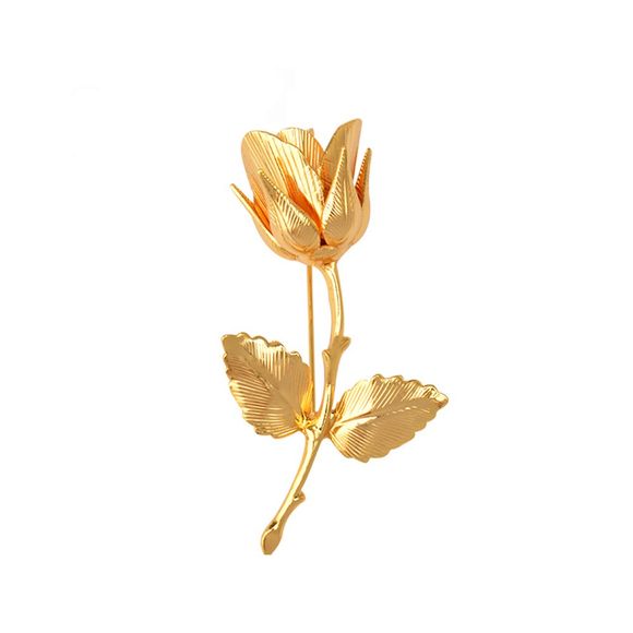 Vintage Broches Rose pour les femmes Broches élégantes et Pins Broche en cuivre de haute qualité Fashion Jewelry - d'or 