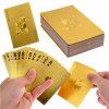 Coffret Idée Cadeau Carte Poker à Jouer Deck Carta de Baralho en Feuille D'Or 24 K Durable Imperméable - d'or 