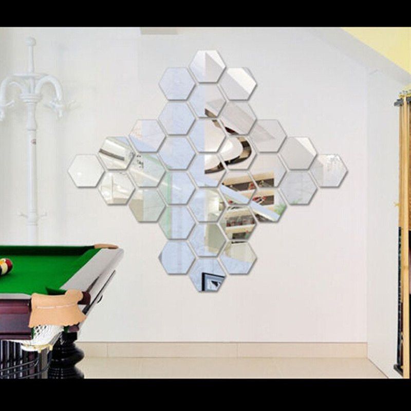 DressLily.com: Photo Gallery - Diy Hexagon 3D Art Mirror Wall Stickers ...