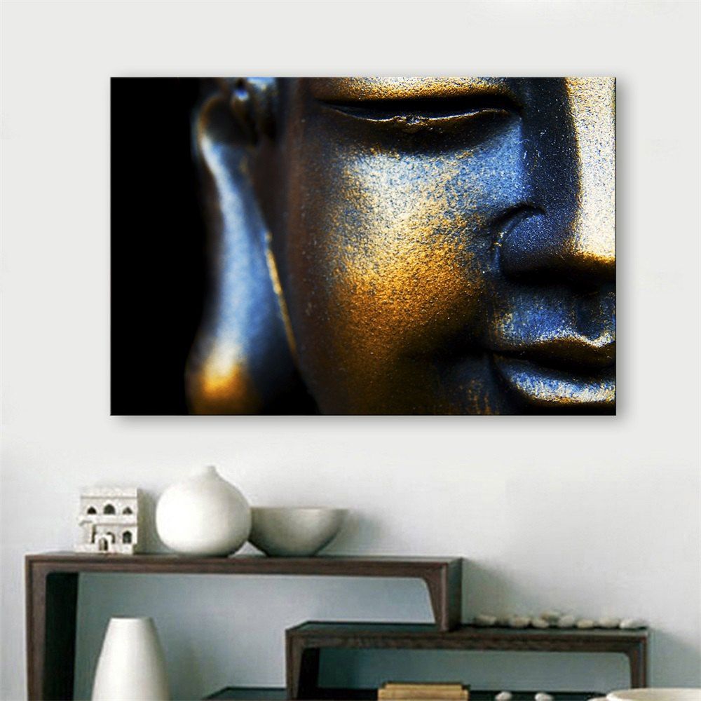 

Special Design Frameless Paintings Half A Face Of The Buddha Print, Black