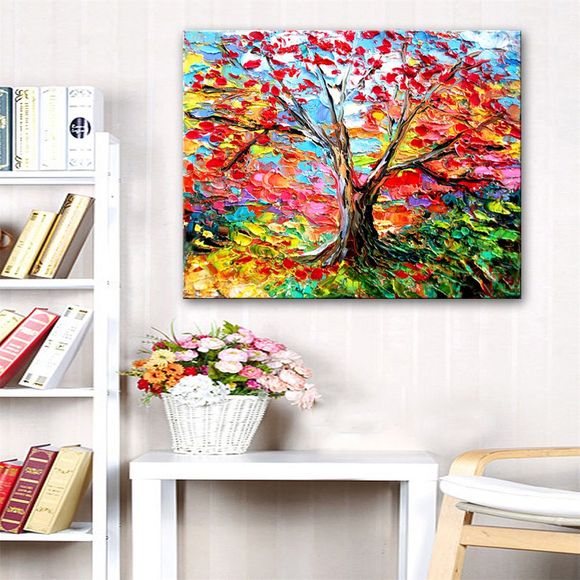 Peintures sans cadre de conception spéciale Peindre l'impression de peinture d'arbre - coloré 24 X 16 INCH (60CM X 40CM)