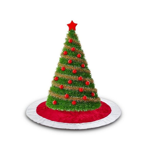 1pc Bonne Qualité Jupe D'arbre De Noël 100cm - Rouge et Blanc 