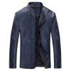 Manteau en Cuir Décontracté Automne Hiver à la Mode pour Homme - Bleu profond 3XL