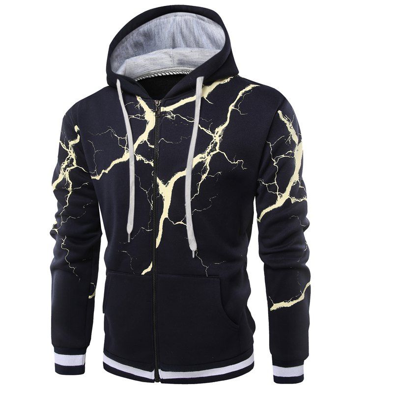 

Fashion Casual Hoodies Men'S Lightning Hoodie Men, Cadetblue