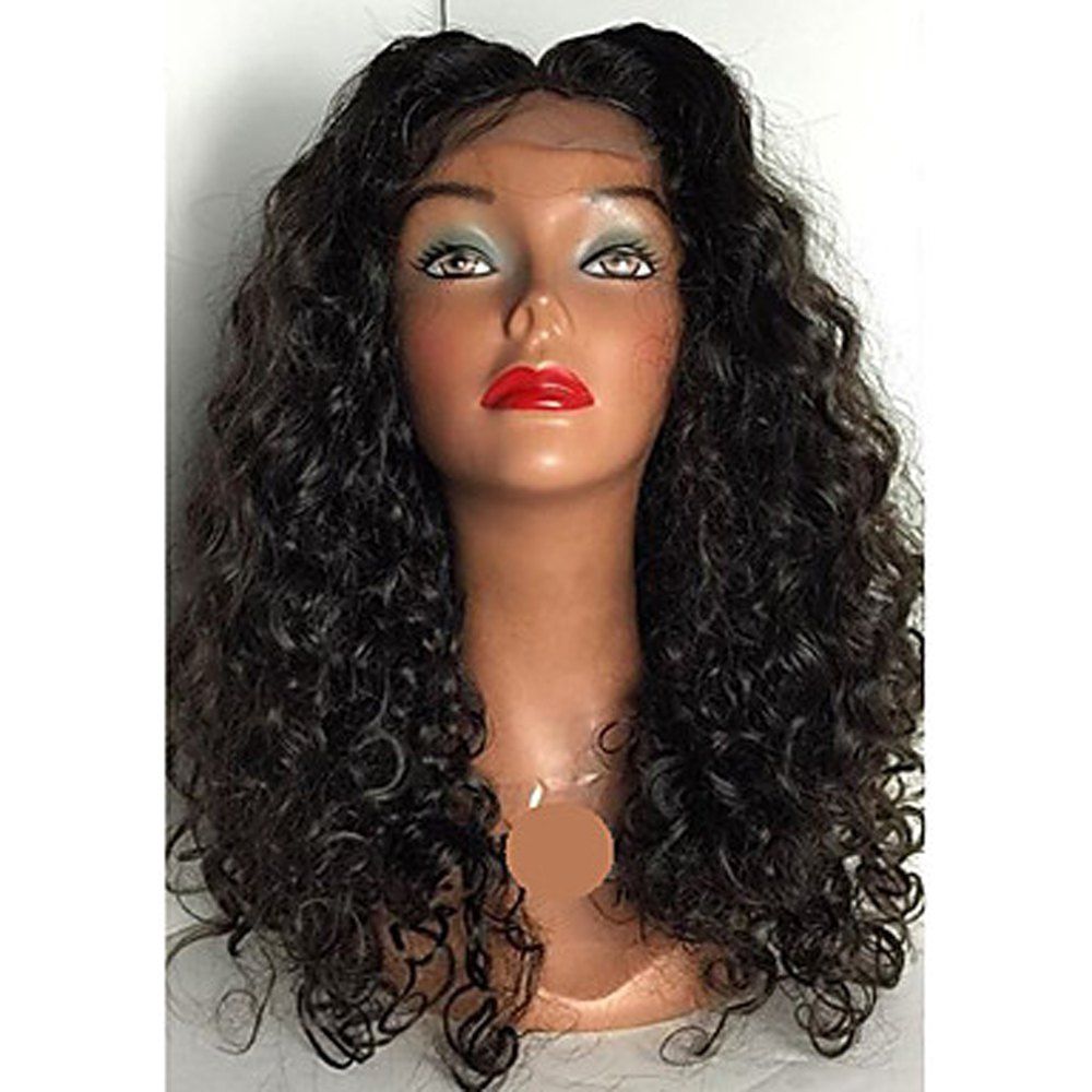 2018 Peruvian Human Hair Lace Wig Deep Curly Lace Front Wig Middle