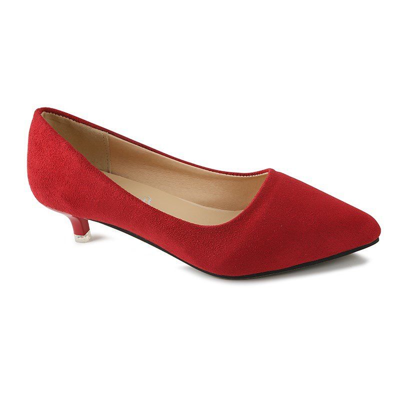 

NJ-662 Pointed To The Low Light Suede Shoes Foot Sleeve, Red