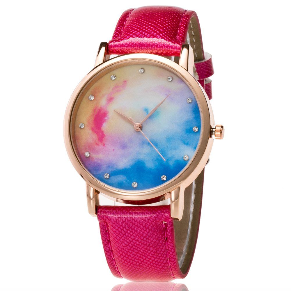 

ZhouLianFa fashion Crystal Diamond-Studded Quartz Watch, Rose red