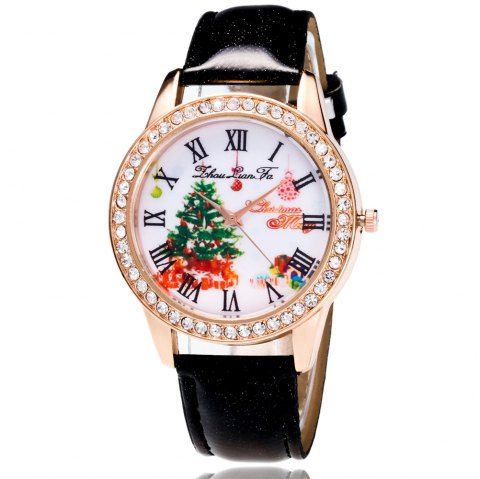 zhoulianfa new trend of leisure outdoor crystal pattern christmas tree ladies quartz watch black - Watch Black Christmas zhoulianfa new trend of leisure outdoor crystal pattern christmas tree ladies quartz watch black - Watch Black Christmas