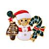 Les couleurs de cadeau de Noël épinglées broche de bonhomme de neige pour Noël en plaqué or - coloré 