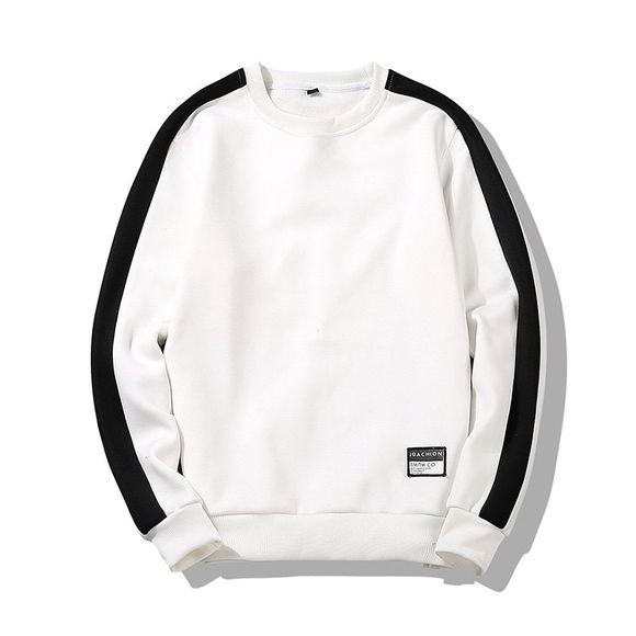 Sweatshirt à col rond et sport pour hommes - Blanc XL