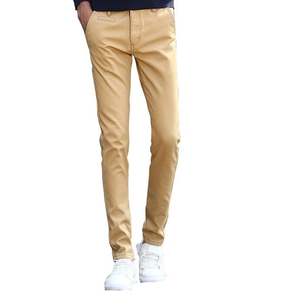 Pantalons décontractés pour hommes Pantalons épaissis de couleur unie confortable - Kaki 30