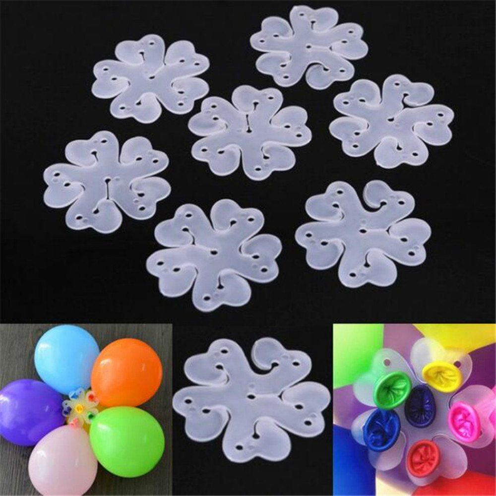 

10PCS 6.5CM Useful Flower Shape Balloons Sealing Clip Ballon Buttons Clips Wedding/Birthday/Christmas Party Decoration S, Transparent