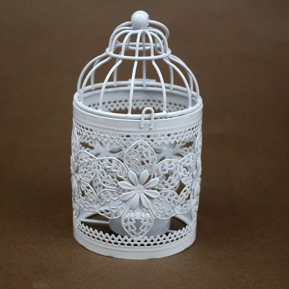 Zakka Creux Bougeoirs Cage Bougeoirs Ou Fer Forgé Chandelier - Blanc 35 