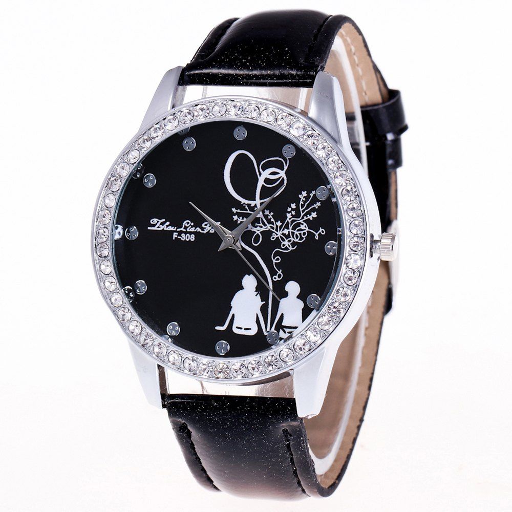 

ZhouLianFa Outdoor Trendy Luxury Diamond Ladies Quartz Watch, Black
