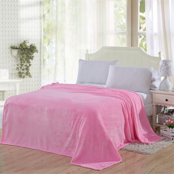 Hiver épais chaud semplice couleur feuille de flanelle couverture - Rose SINGLE