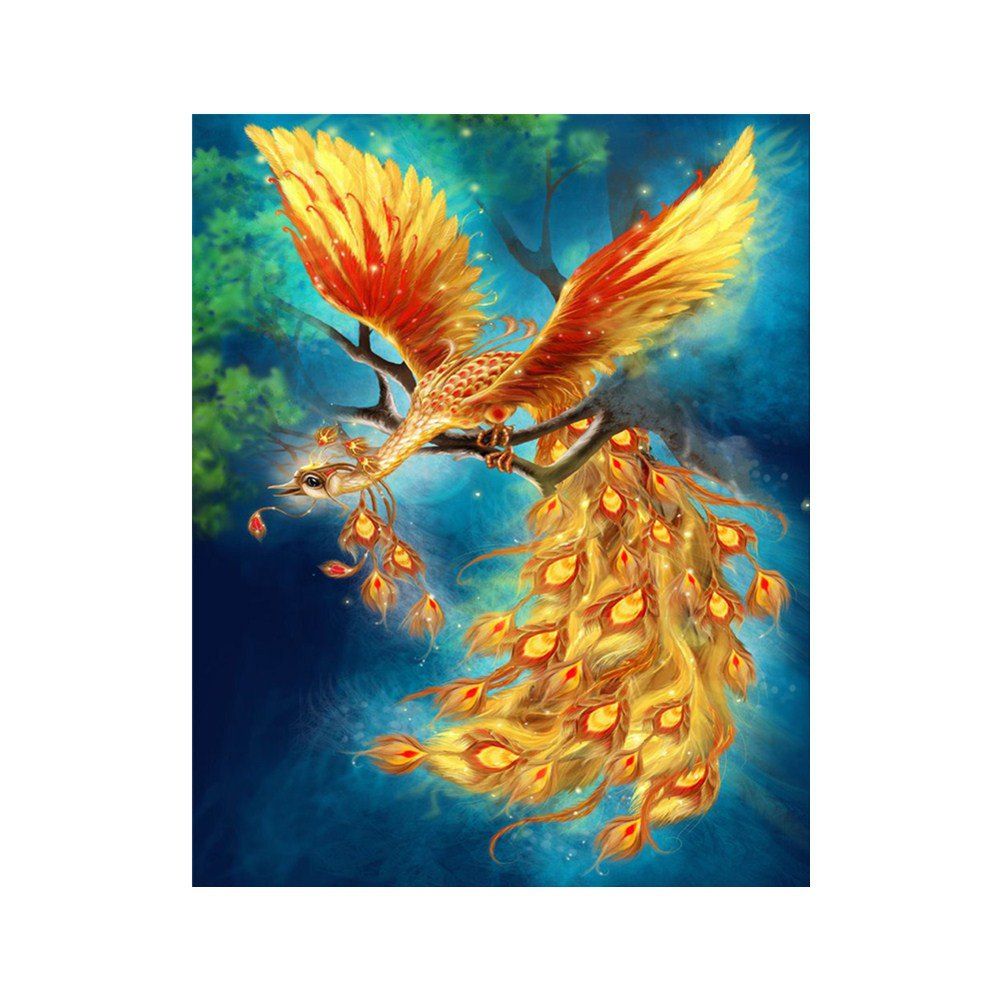 41 Off 21 Naiyue S216 Couleur Phoenix Imprimer Tirage Dessin Au Diamant En Jaune Vert Dresslily France