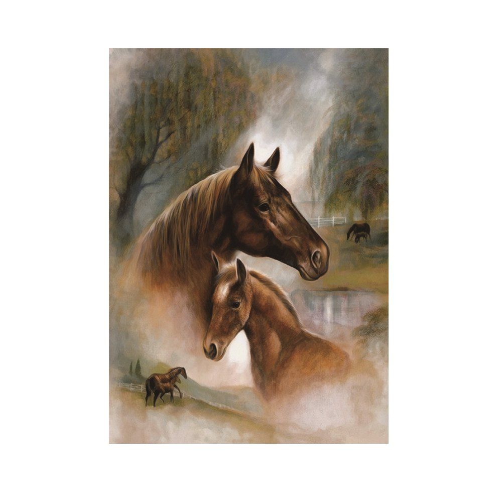 

Naiyue Z017 Horse Print Draw Diamond Drawing, Grey and white