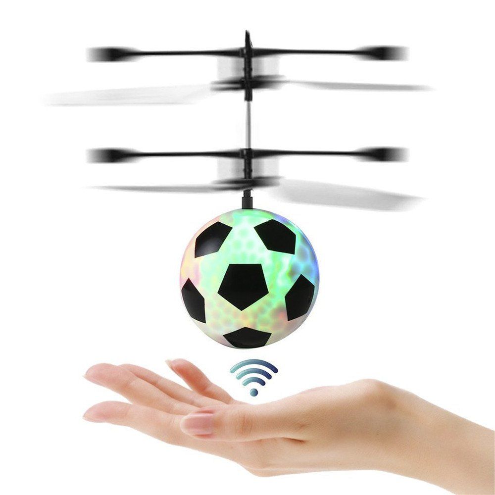 

Flying Children Flying Toys RC Infrared Induction Helicopter Ball Built In Shinning Color Changing LED Lighting, White