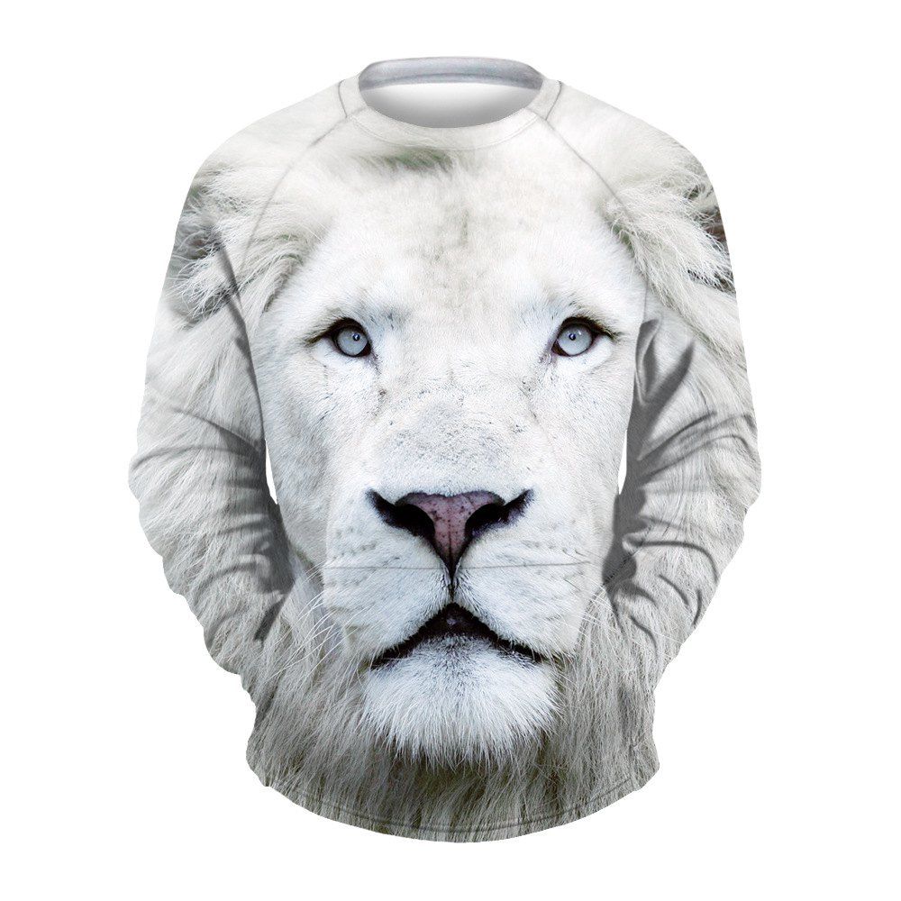 

The Lion Digital Print Collar Sports Sweatshirt, Colormix