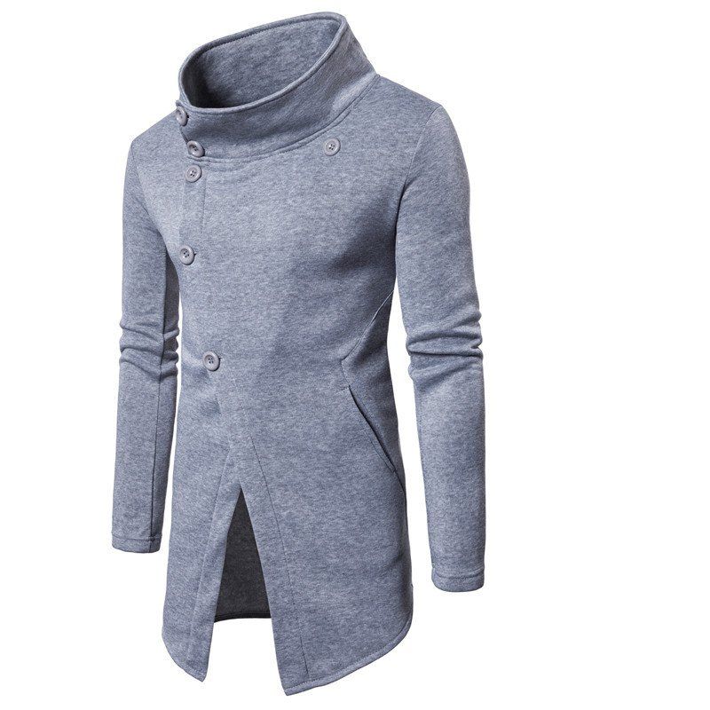 

Men'S Casual Sweater Fashion Xiejiaou Button Design Sweatershirt, Gray