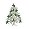 Broche D'étoile en forme de Sapin de Noël de Strass - Argent 