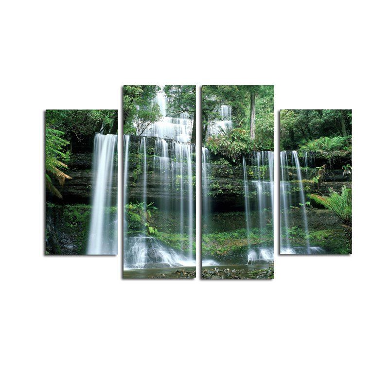 

Modern Canvas Prints of Waterfall Frameless Home Wall Decoration 4pcs, Colorful