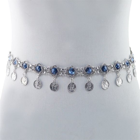 3 Styles perle diamant argent plaqué or fleur à la mode chaîne de la chaîne de bijoux - Bleu 