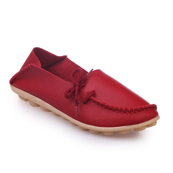 Chaussures plates lâches de grande taille - Rouge 40