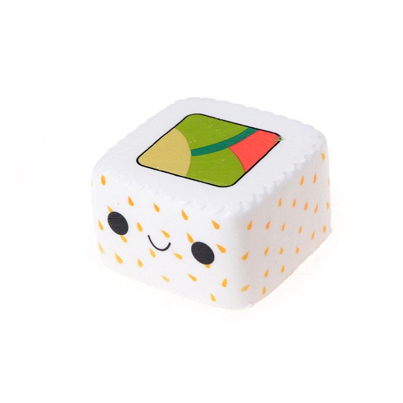 

Kawaii Cartoon Face Pendant Stretchy Bread Squishy Cute Yummy Sushi Slow Rising Cake Kids Fun Toy Gift Phone straps, Yellow