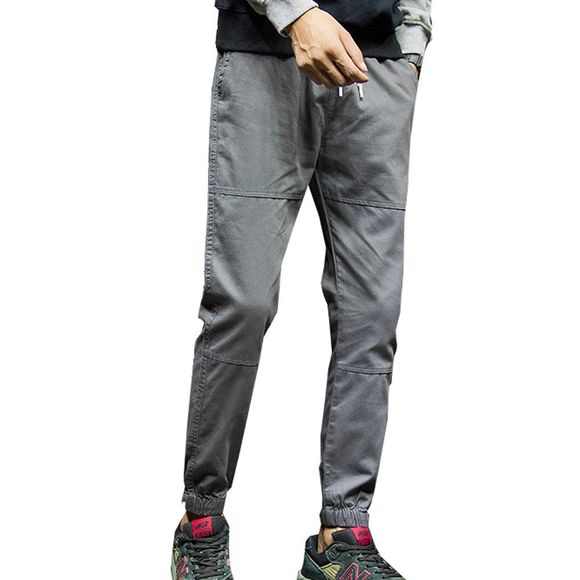 Pantalons décontractés pour hommes couleur unie Comfy All Match Pantalons de mode - Gris 2XL