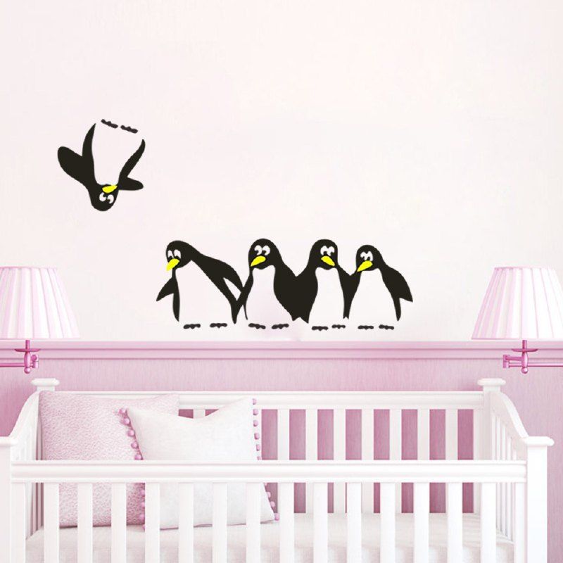 

DSU Penguin refrigerator notebook stickers personality cartoon wall stickers murals, Black