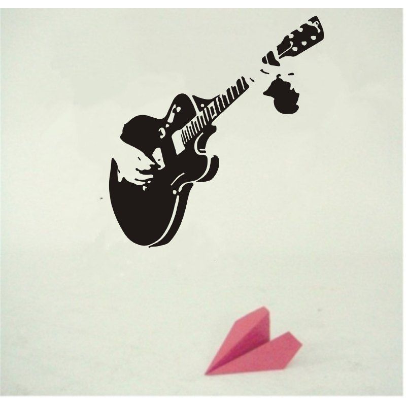 

DSU Personalised Guitar Sticker Home Wall Wallpaper Living Room, Black