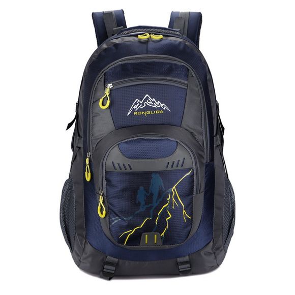 Sac à Dos de Sport Couple en Nylon Imperméable avec Large Capacité 50L Sac de Voyage pour Homme Femme - Bleu profond 