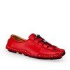 Chaussures paresseuses de jeunesse en cuir d'automne d'haricot d'amoureux - Rouge 44