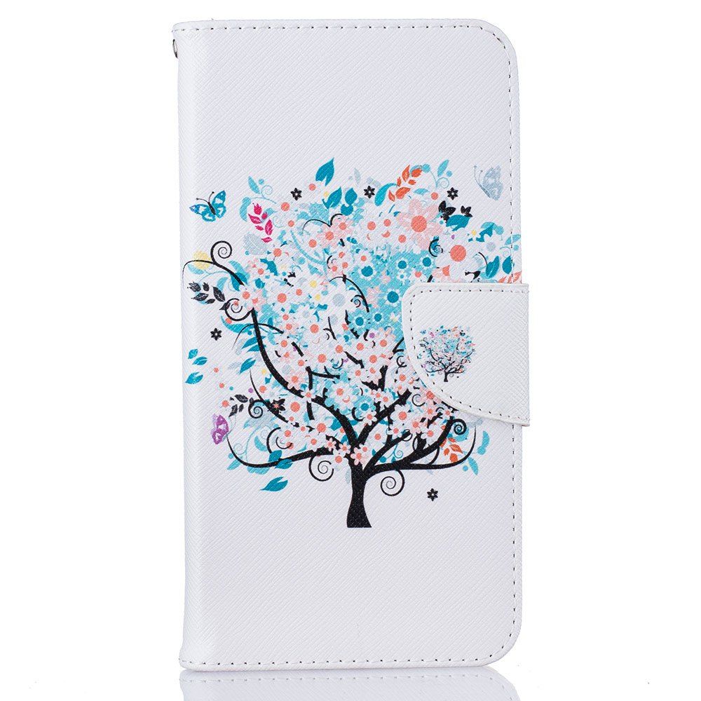 

White Tree Pattern Luxury Style PU Leather Mobile Phone Case Flip Cover for iPhone 6 Plus / 6s Plus