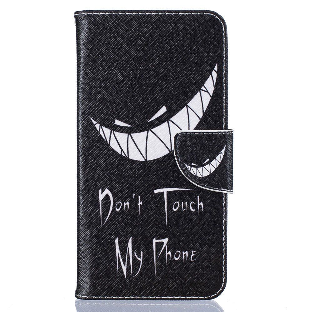 

Bad Smile Pattern Luxury Style PU Leather Mobile Phone Case Flip Cover for iPhone 6 Plus / 6s Plus, Black