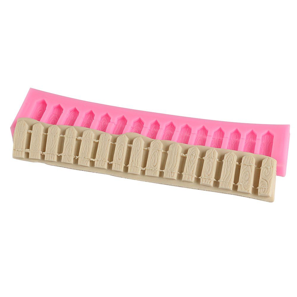 

Facemile New DIY Cute Fense Silicone Lace Mold Cake Cookie Edge Decoration Fondant Baking Mould Kitchen DIY Gumpaste Mold Tool, Pink