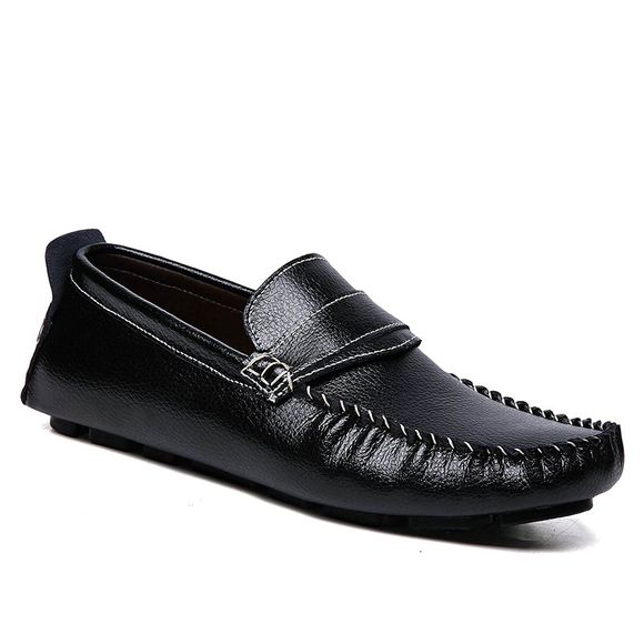 Hommes Mocassins Chaussures Décontractées Slip on Fashion Leisure Leather Chaussures confortables - Noir 41