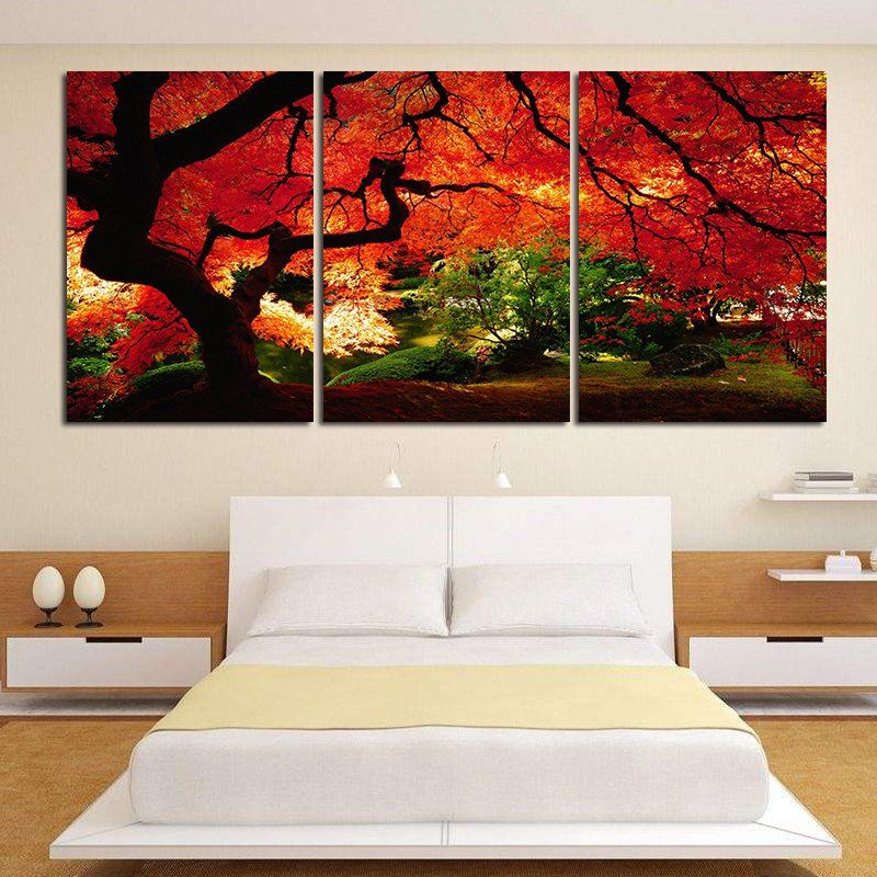 

Modern Frameless Canvas Prints of Trees Home Decoration 3pcs, Colorful