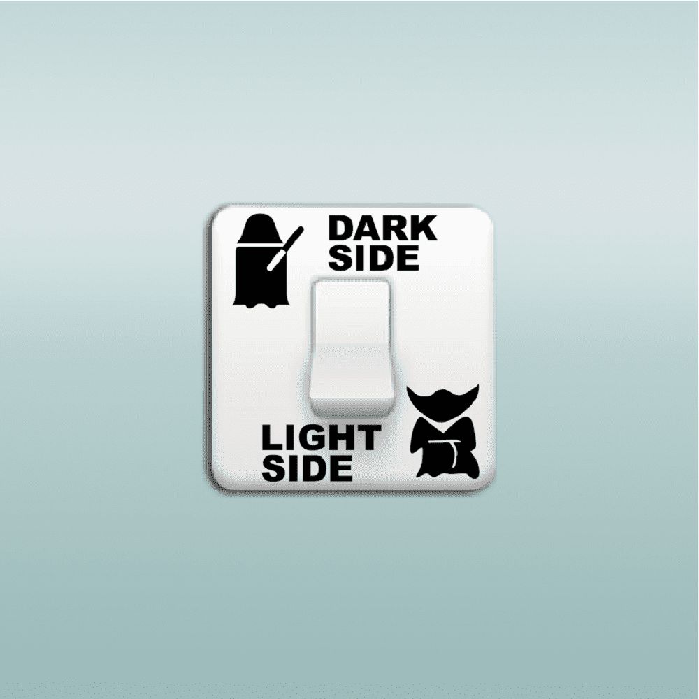 

Dark Side Light Side Switch Sticker, Black