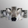 YSDAFEN 5 Panneaux Loup Peinture pour Salon Mur Art Image Cadeau Décoration de La Maison - multicolore 30X40CMX2+30X60CMX2+30X80CMX1(12X16INCHX2+12X24INCHX2+12X32INCHX1)