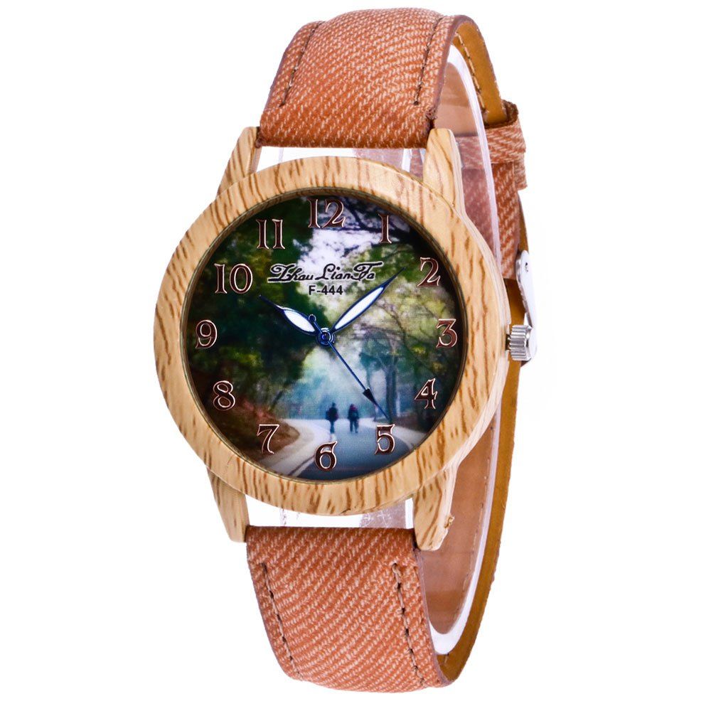 

ZhouLianFa New Fashion Cowboy Ladies Canvas Strap Business Casual Ladies Sport Quartz Watch, Beige