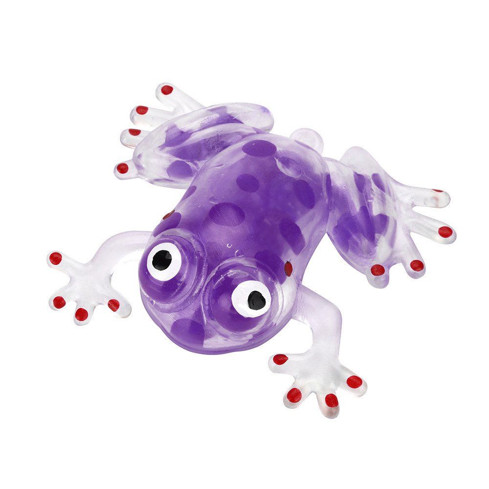 

Novelty 6cm Bead Stress Ball Sticky Squeeze Frogs Squeezing Stress Relief Toy 4 Colors, Purple