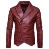 Men  'S Mode et Casual Zipper Personnalité Revers Veste de réparationPY23 - Rouge M