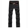 Hommes mi-hauteur Micro élastique Jeans Pantalon Pantalon simple Jeans Chino Solide - Noir 34