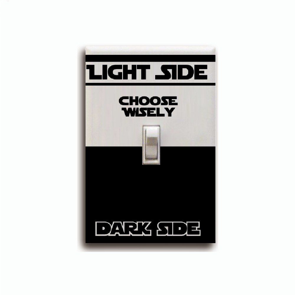 

Movie Dark Side Light Side Switch Sticker Cartoon Vinyl Wall Stickers Home Decor, Black