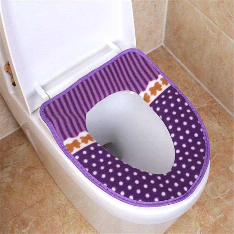 

Corduroy toilet cushion in winter, Purple