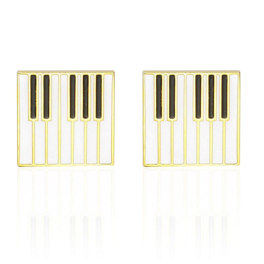 

French Fashion Gold Piano Cufflinks Long Sleeved Shirt Nails